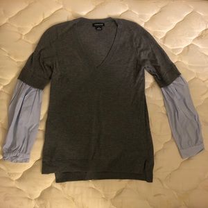 Trouvé Sweater with Pinstripe Sleeves